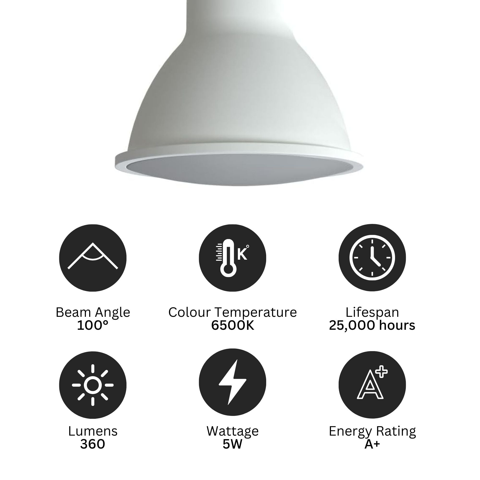 5W LED GU10 Spotlight Bulb - Cool White