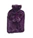 2L Hot Water Bottle With Plush Faux Fur Cover, Purple