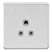 Screwless 5A Unswitched Round Socket - Brushed Chrome with Grey Insert