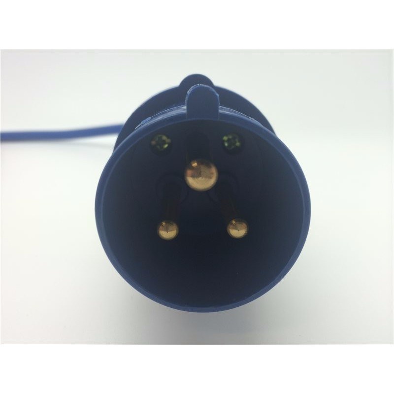 16A 230V Blue Arctic Male to Female Electric Mains Hook Up Extension Cable Lead - 2m