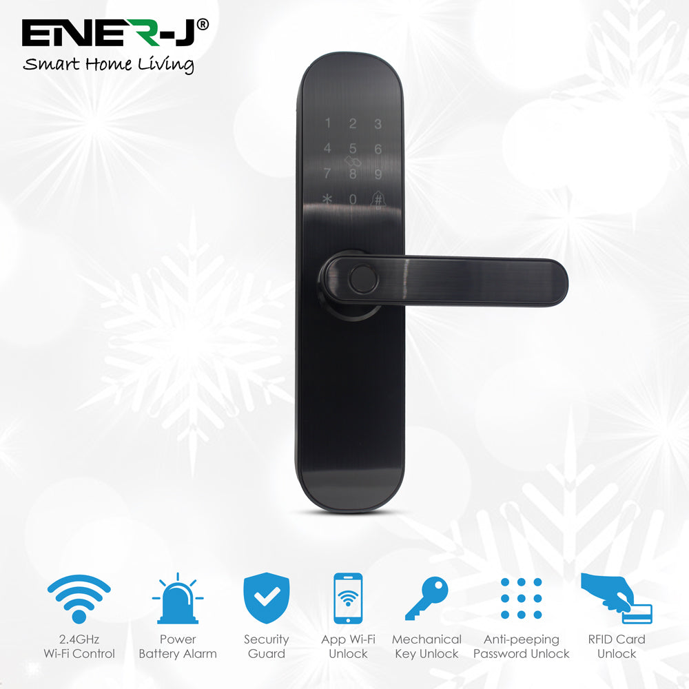 WiFi Smart Door Lock Right Handle - Black