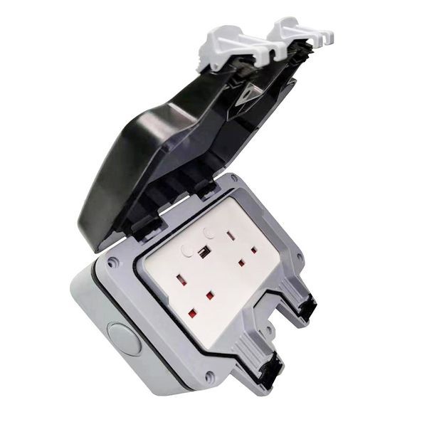 Smart Wi-Fi Weatherproof 13A Twin Wall Sockets with 2 USB Ports (IP55)