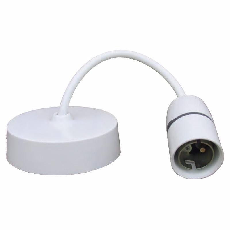 6 Inch T2 White Bayonet Cap BC Ceiling Rose & Light Pendant Set