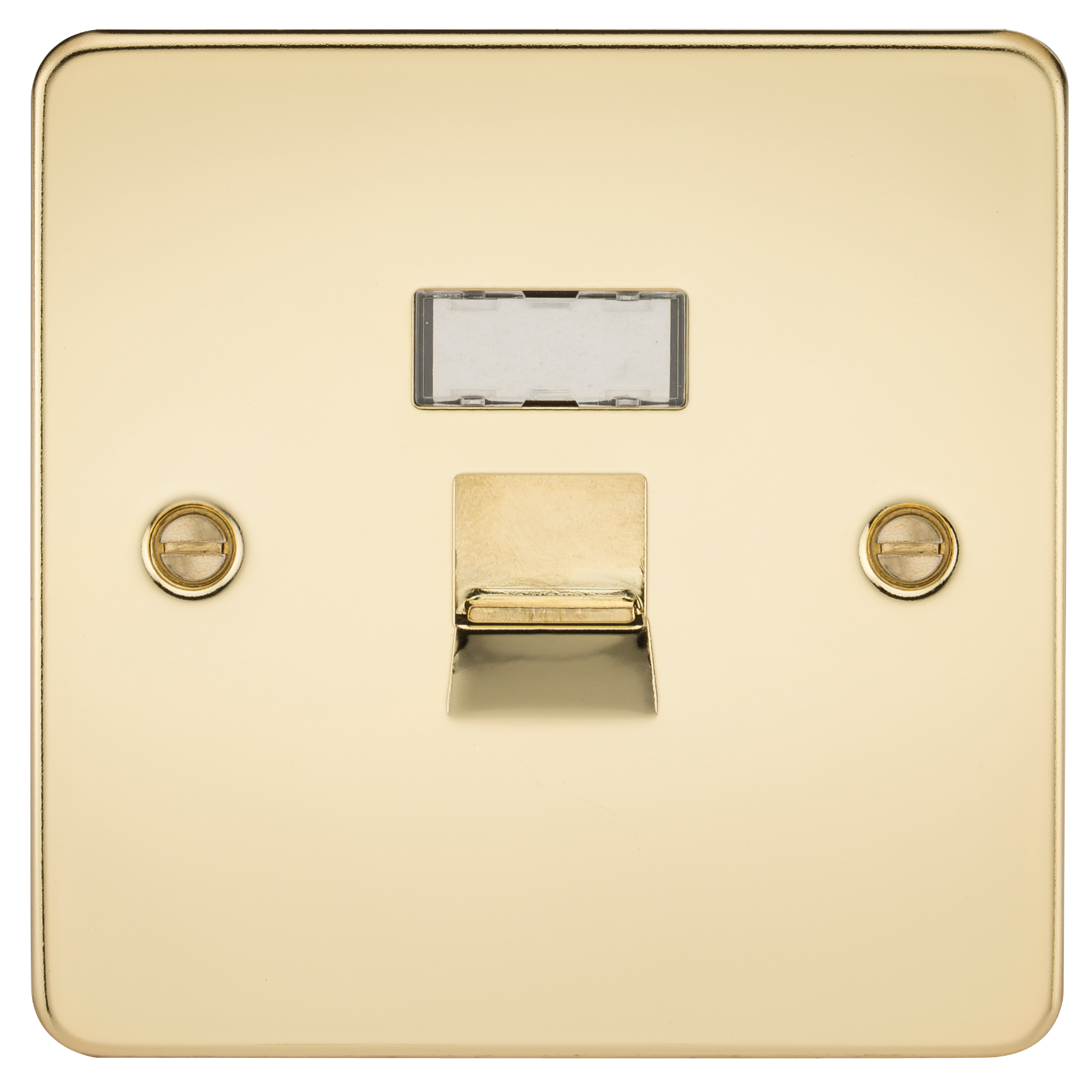 Flat Plate RJ45 network outlet - polished brass