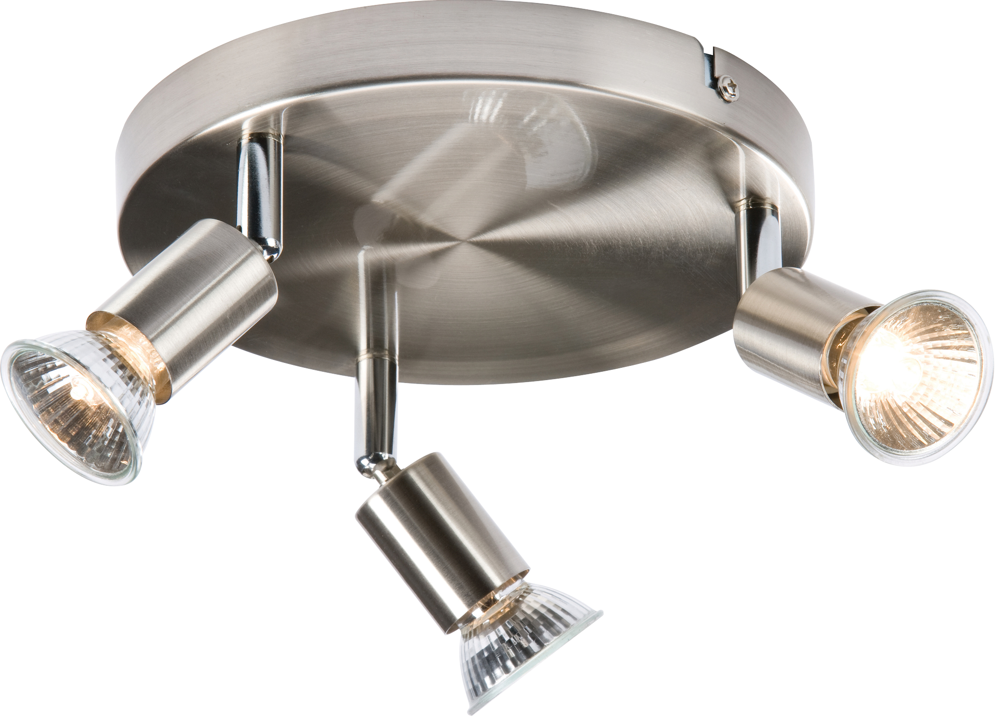 Ceiling Light GU10 50 Watt 3 Spotlight Bar Brushed Chrome LED Compatible