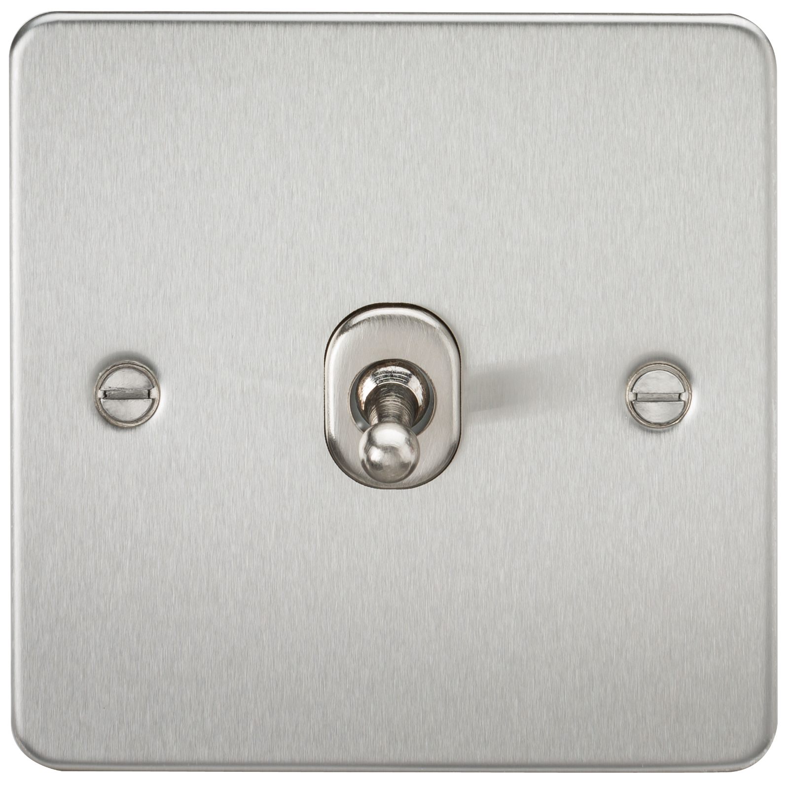 Brushed Chrome 1G Intermediate Flat Plate Switch - Toggle Switch