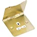 13A 1 Gang UK 3 Pin Unswitched Flat Plate Floor Socket - Brushed Brass