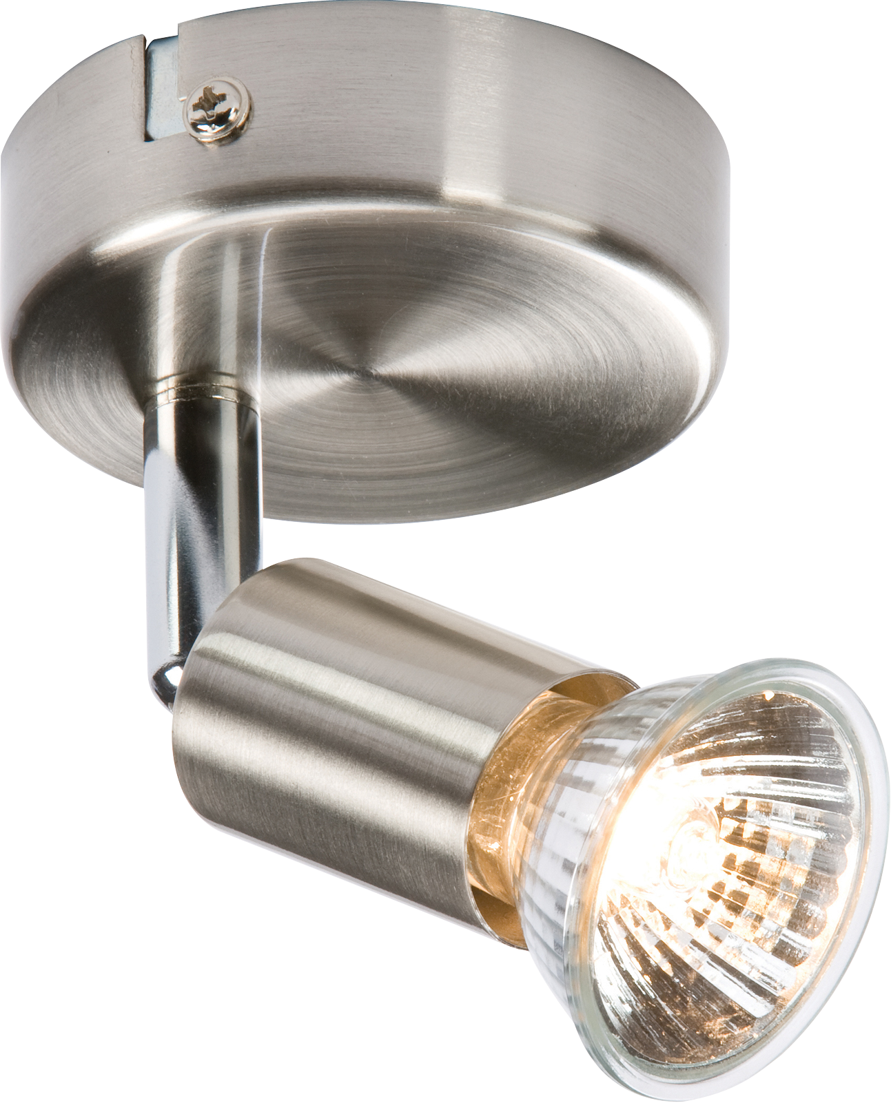 Ceiling Light GU10 50 Watt Single Spotlight Brushed Chrome LED Compatible