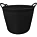 40 Litre Heavy Duty Flexi Flexible Garden Container Storage Bucket Tub - Black