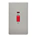 45A 2G DP 230V Screwless Brushed Chrome Switch With Neon