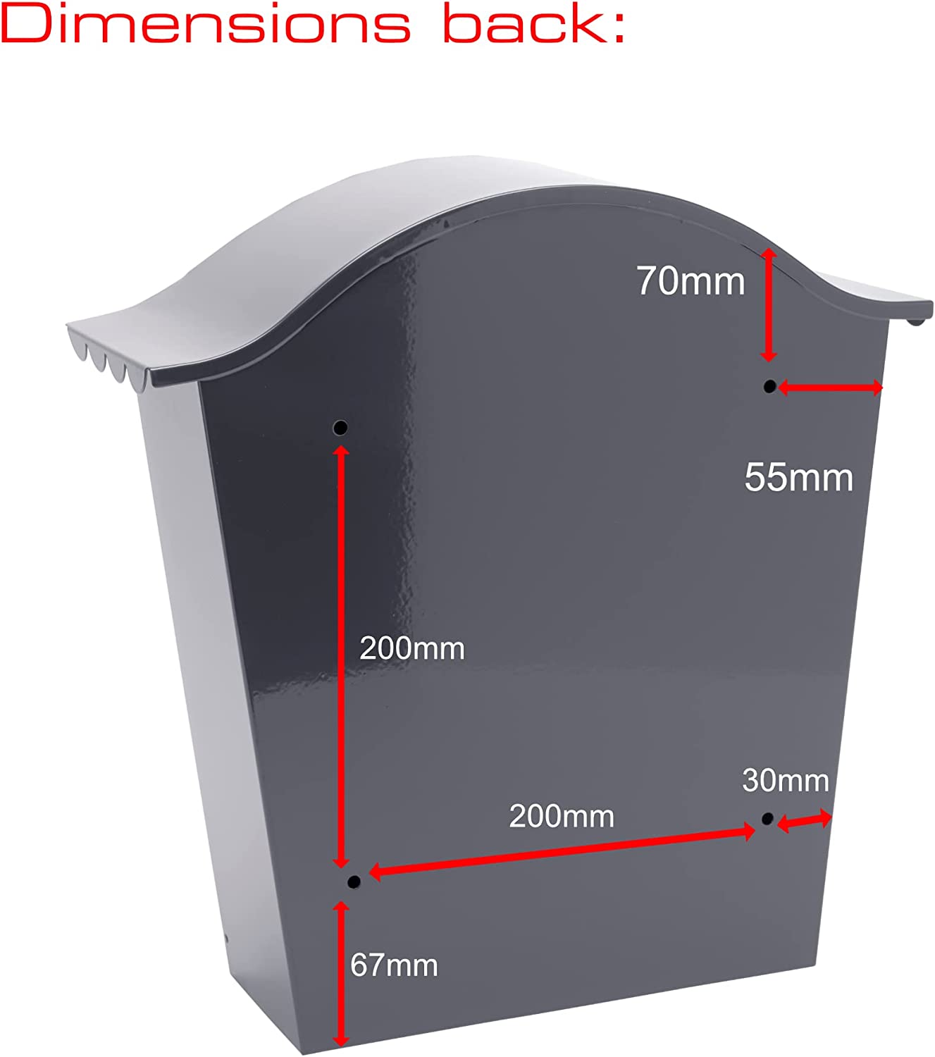 Classic Galvanised Steel Wall Mounted Postbox, Anthracite