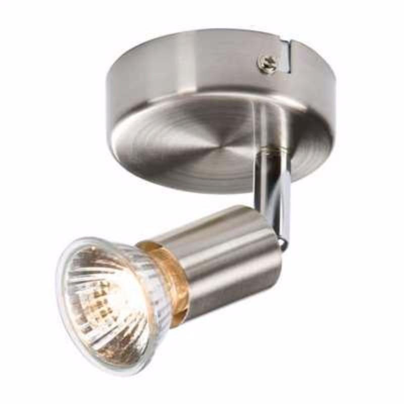 Ceiling Light GU10 50 Watt Single Spotlight Brushed Chrome LED Compatible
