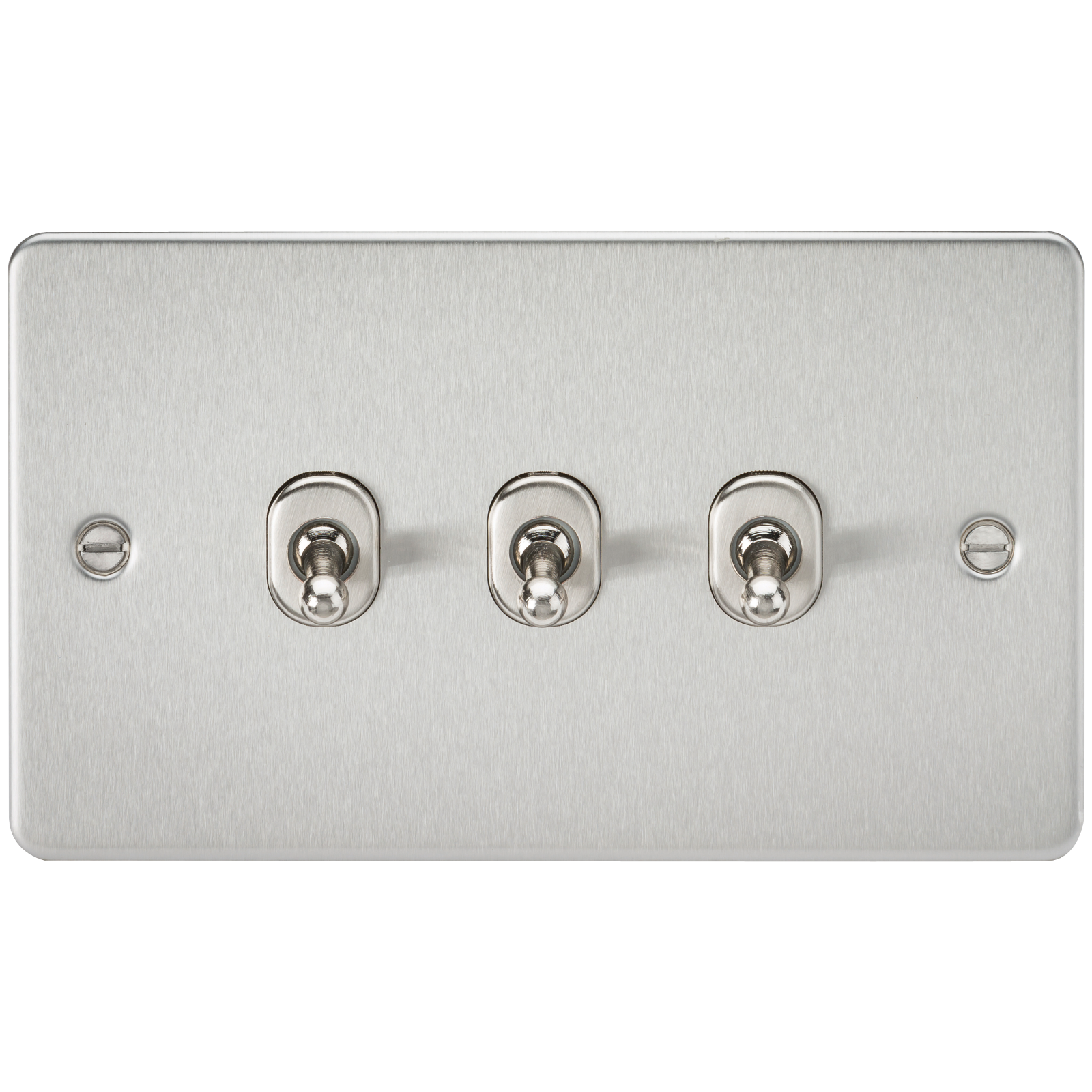 3G 2 Way Toggle Switch Flat Plate- Brushed Chrome