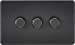 Screwless 3G 2-way 10-200W (5-150W LED) trailing edge dimmer - Matt Black