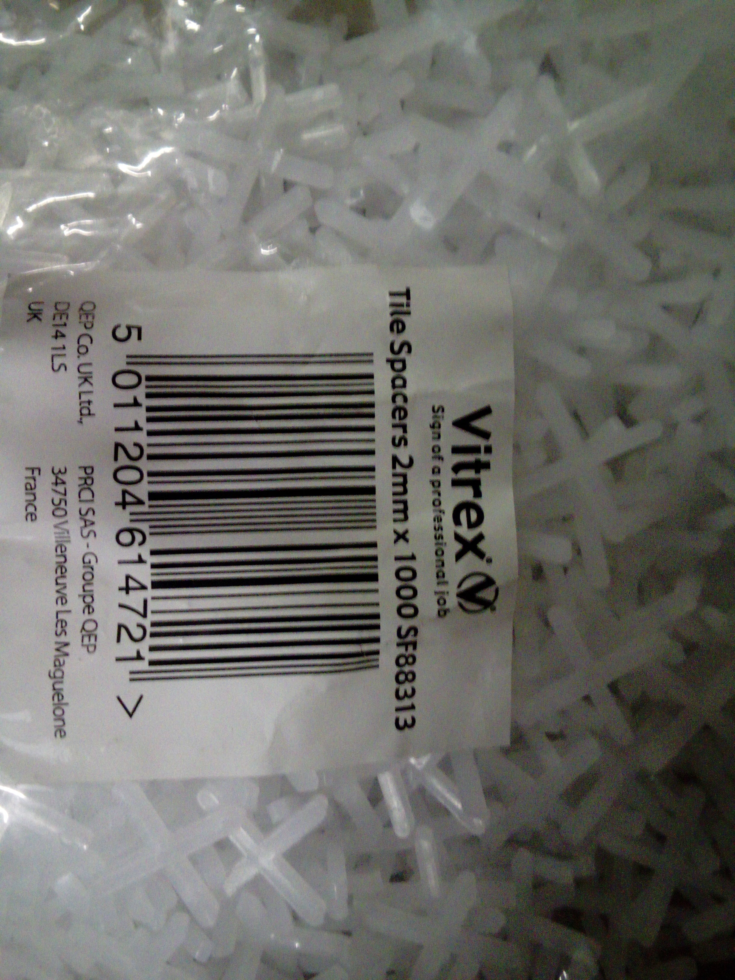 Hadley Tile Spacers, 2mm, 1000-Pack, for Professional Tiling Projects