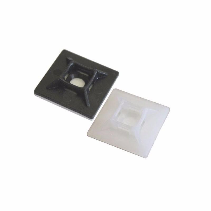 19mm Self Adhesive Cable Tie Mounts (100 Pack) - Black