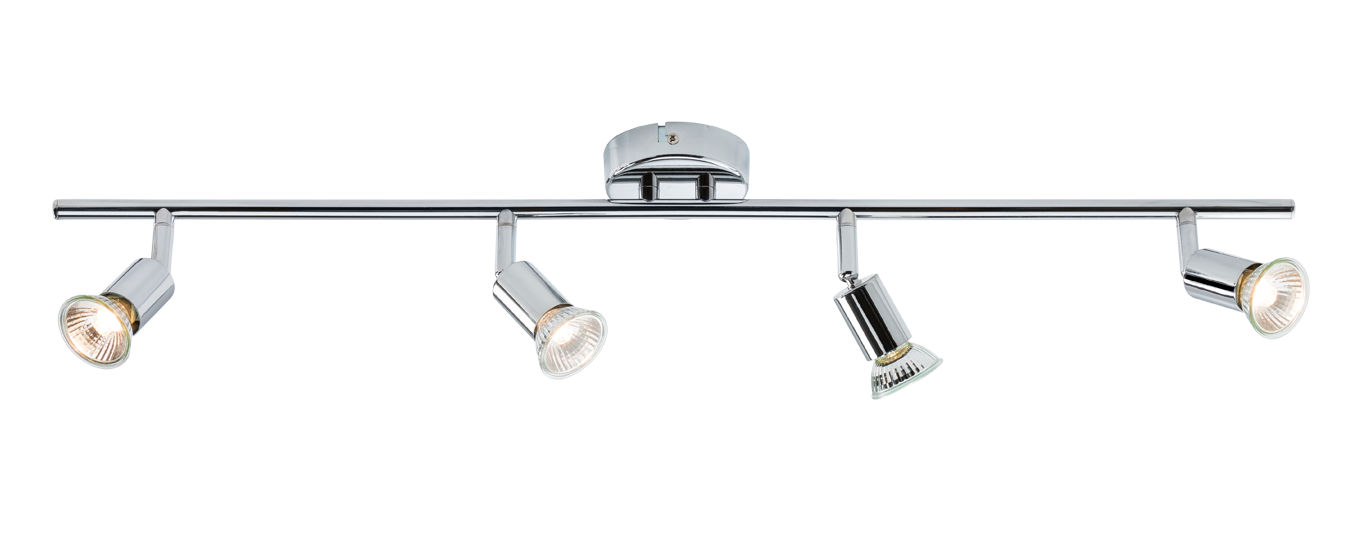 Ceiling Light GU10 50 Watt 4 Spotlight Bar Chrome LED Compatible