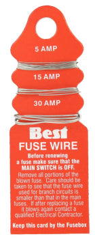 5A / 15A / 30A Consumer Unit Fuse Wire Card Set - 10 Pack