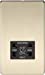 Screwless Polished Brass Shaver Socket Dual Voltage 115/230V - Black Insert