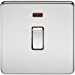 20A 1G DP 230V Screwless Polished Chrome Electric Wall Plate Switch with Neon