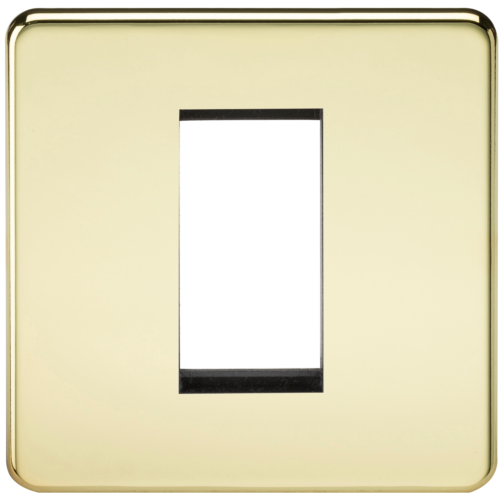 Screwless 1G Modular Faceplate - Polished Brass