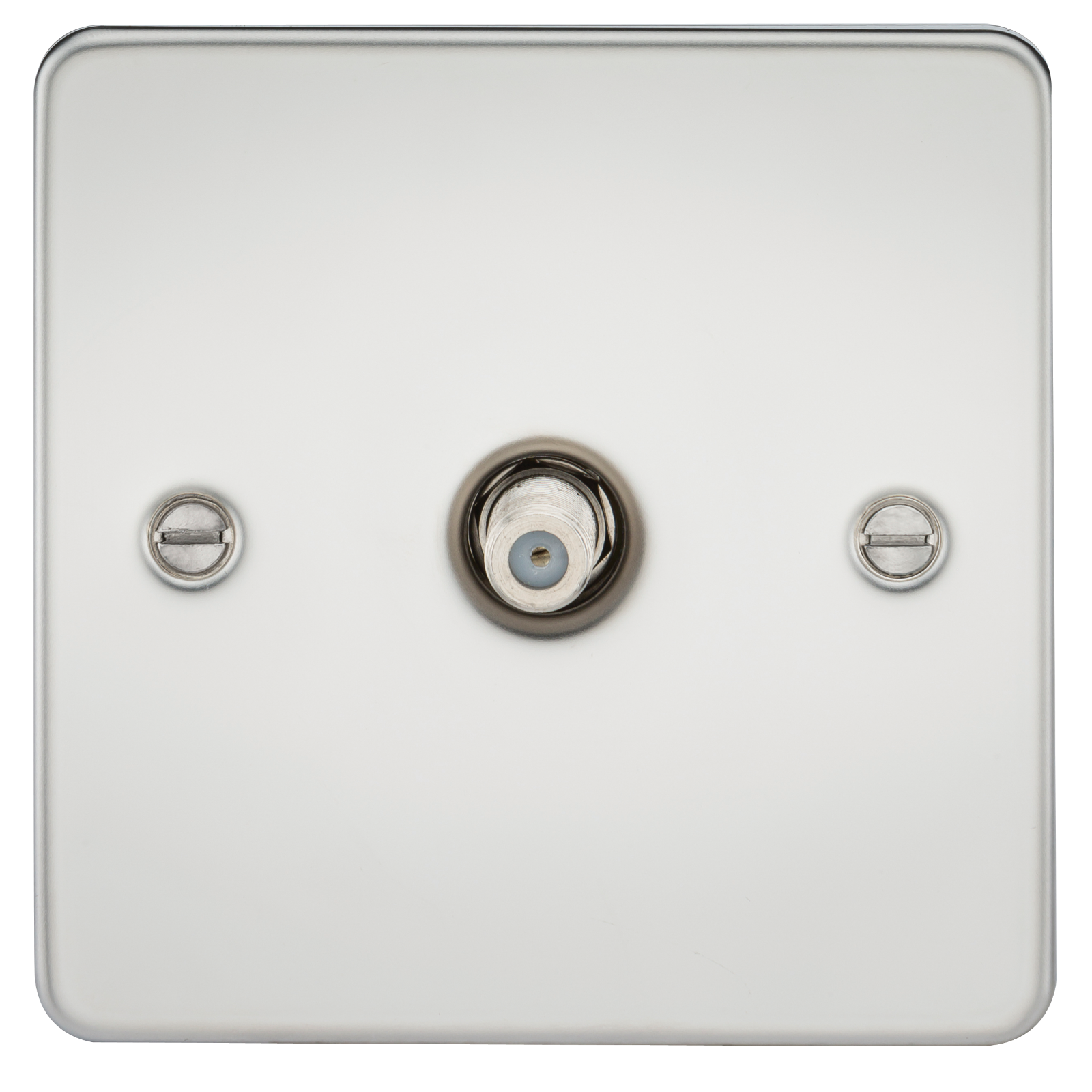 Flat Plate 1G SAT TV Outlet (non-isolated) - Polished Chrome