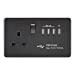 Screwless 13A switched socket with quad USB charger (5.1A) - Matt Black