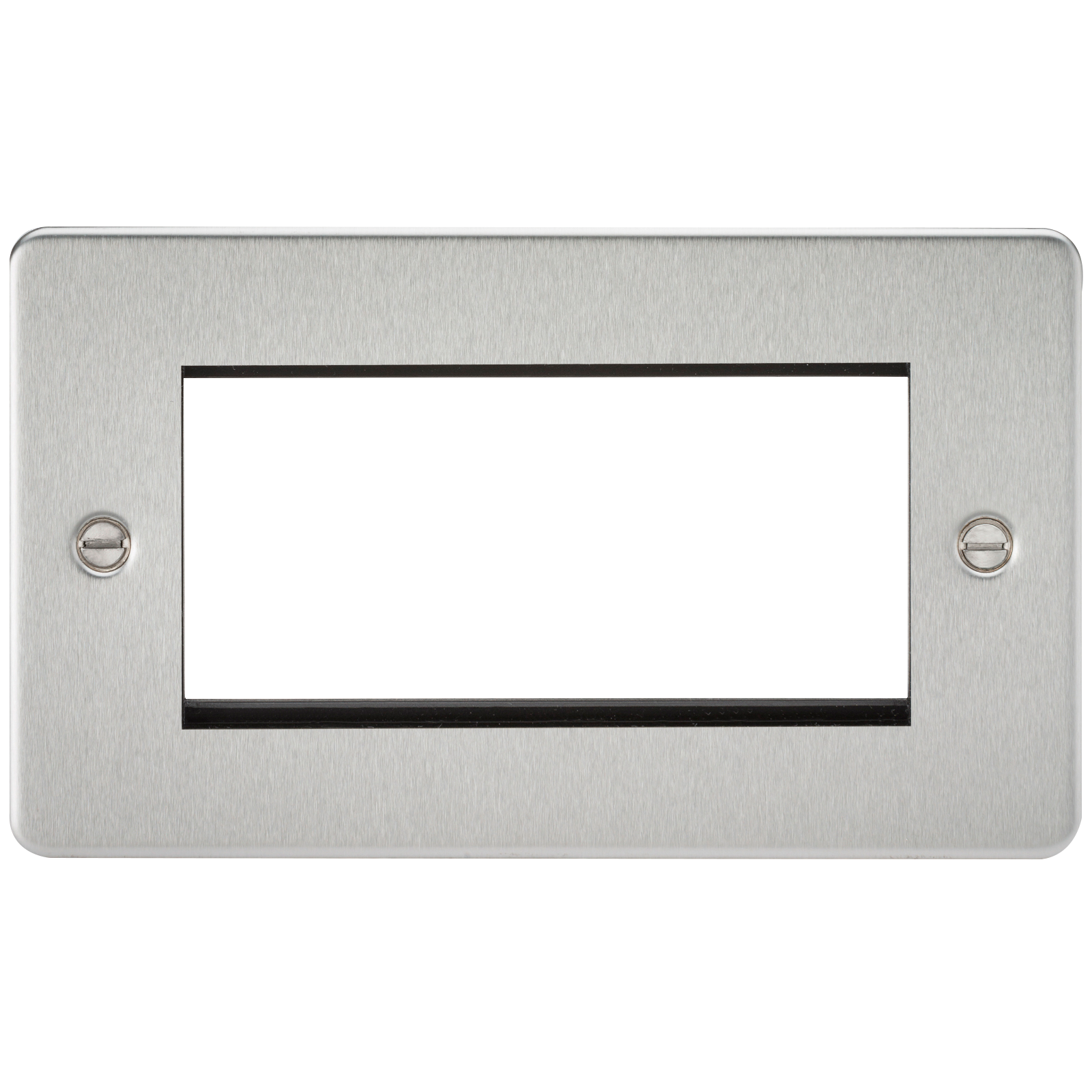 4G Modular Flat Plate Faceplate - Brushed Chrome