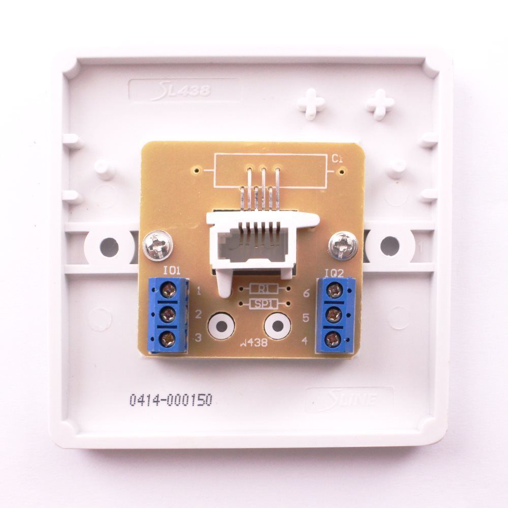 Sline 1G White Telephone Extension Socket Flush Wall Switch