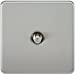 SAT TV Outlet 1G Screwless Brushed Chrome Non-Isolated Wall Plate