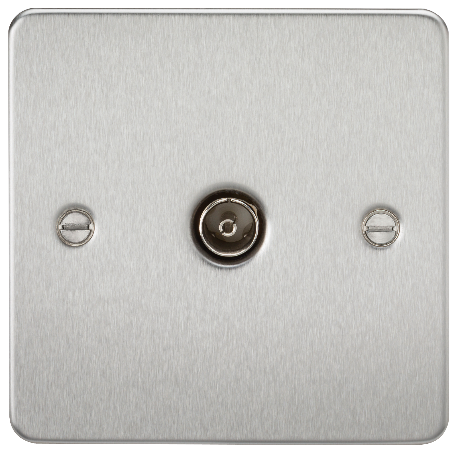 1G Non-Isolated TV Outlet Flat Plate- Brushed Chrome