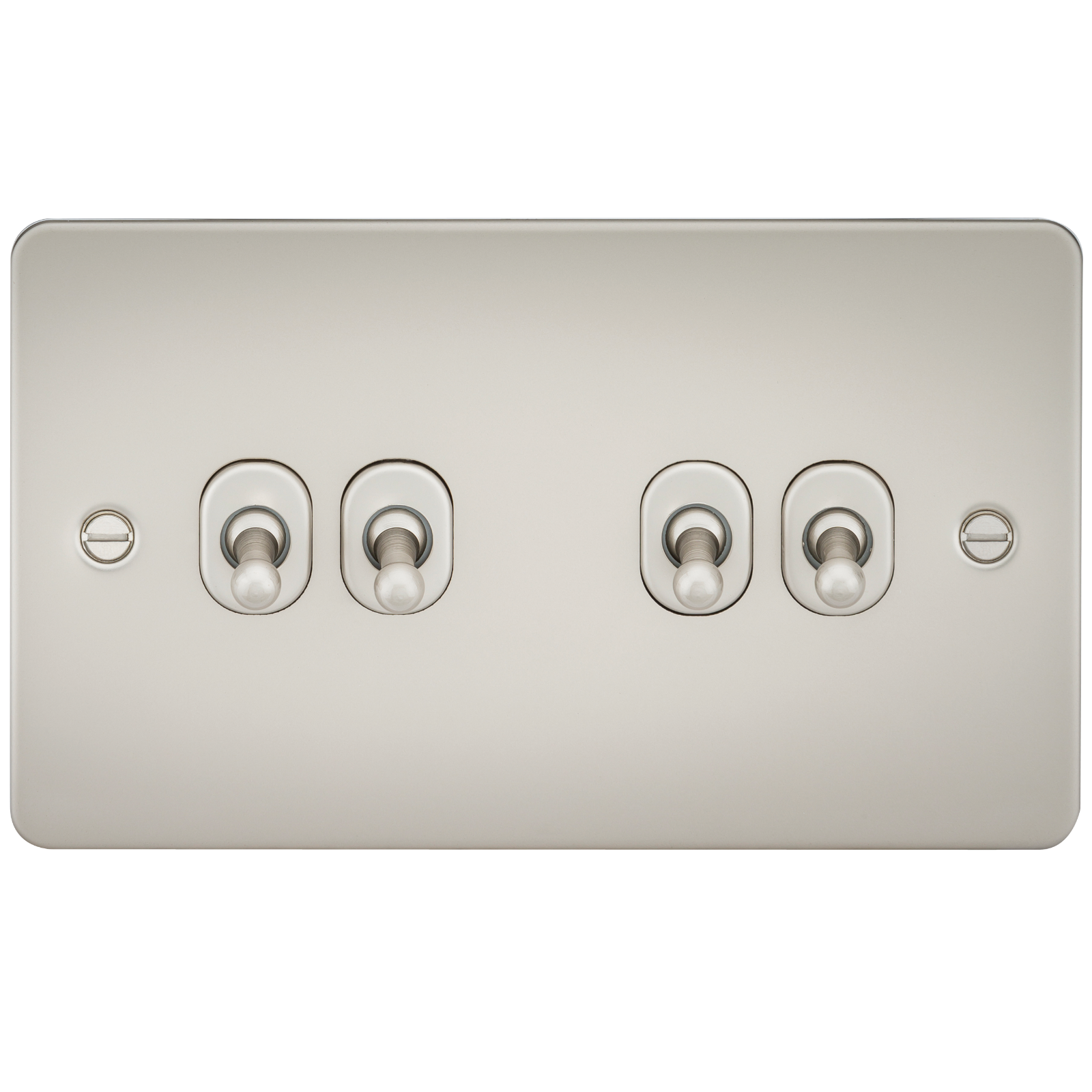 Flat Plate 10AX 4G 2-way toggle switch - pearl