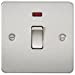 Flat Plate 20A 1G DP switch with neon - brushed chrome