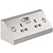 13A 2G Mounting DP Switched Socket Stainless Steel with Grey Insert