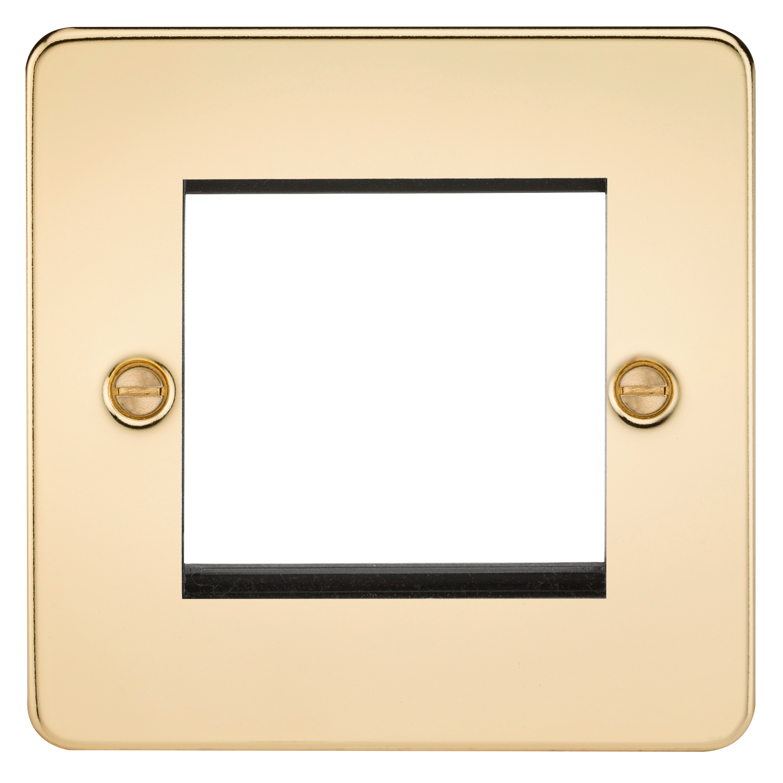 Flat Plate 2G modular faceplate - polished brass
