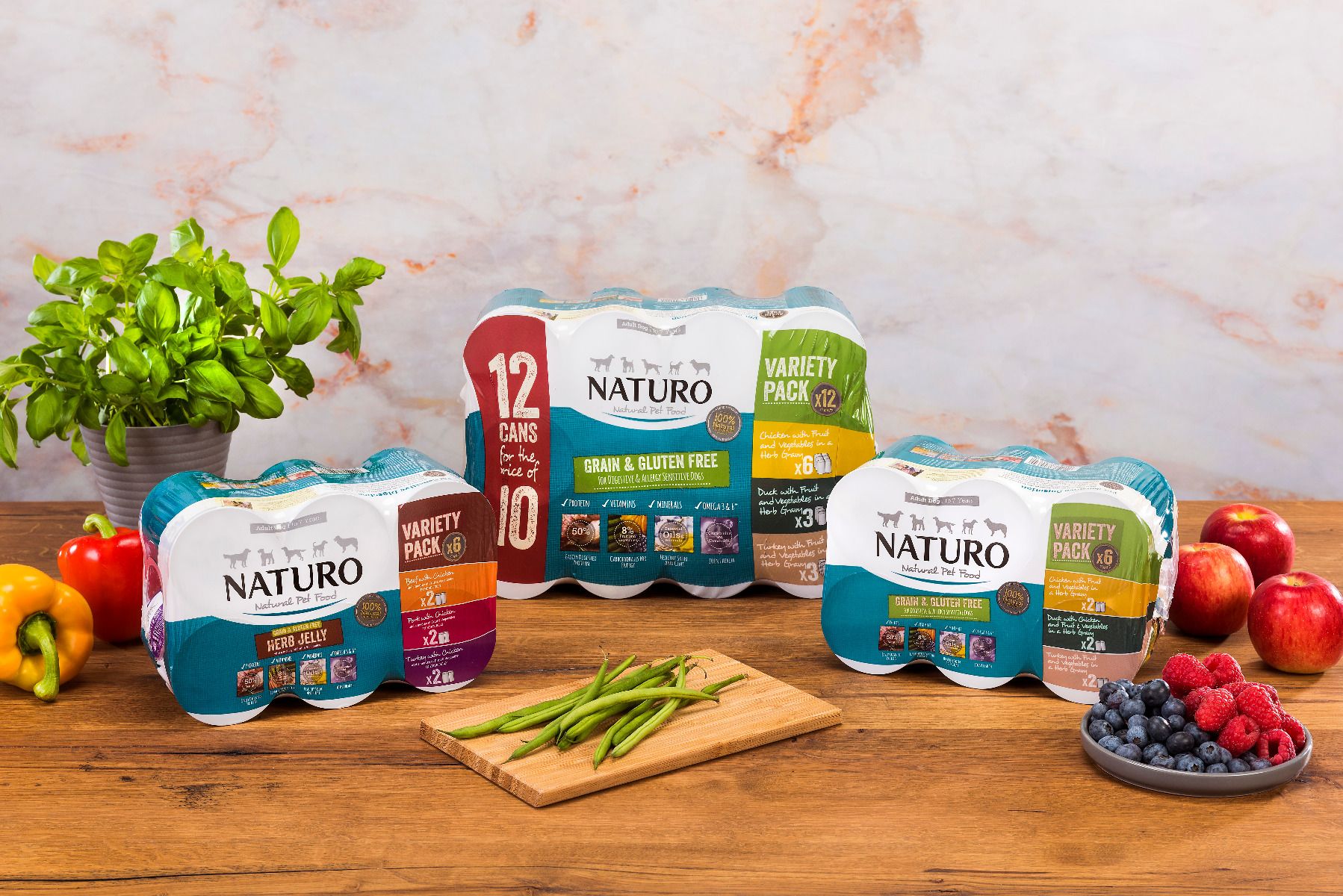 Adult Dog Grain & Gluten Free Variety Pack Cans in a Herb Gravy 390g x 12