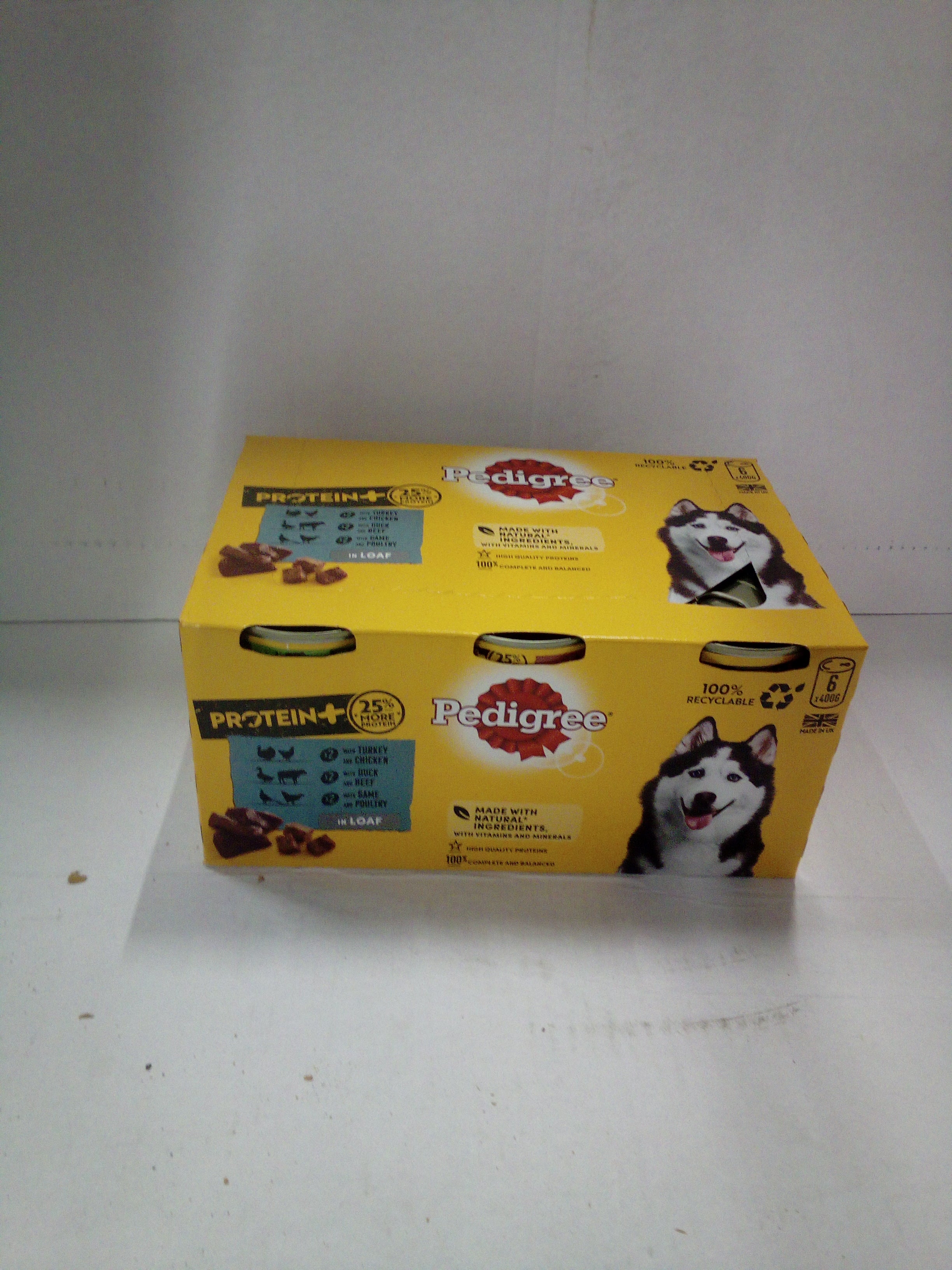 Pedigree Protein Plus Dog Food Tins – 6 x 400g | High Protein Wet Dog Food