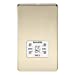 Screwless Polished Brass Shaver Socket Dual Voltage 115/230V - White Insert