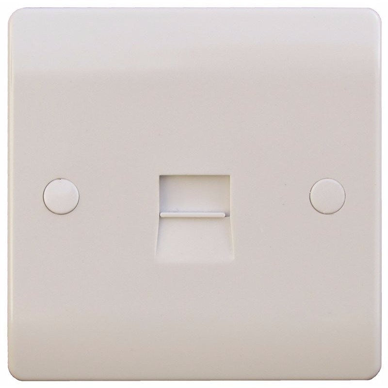 Sline 1G White Telephone Master Socket Flush Wall Switch
