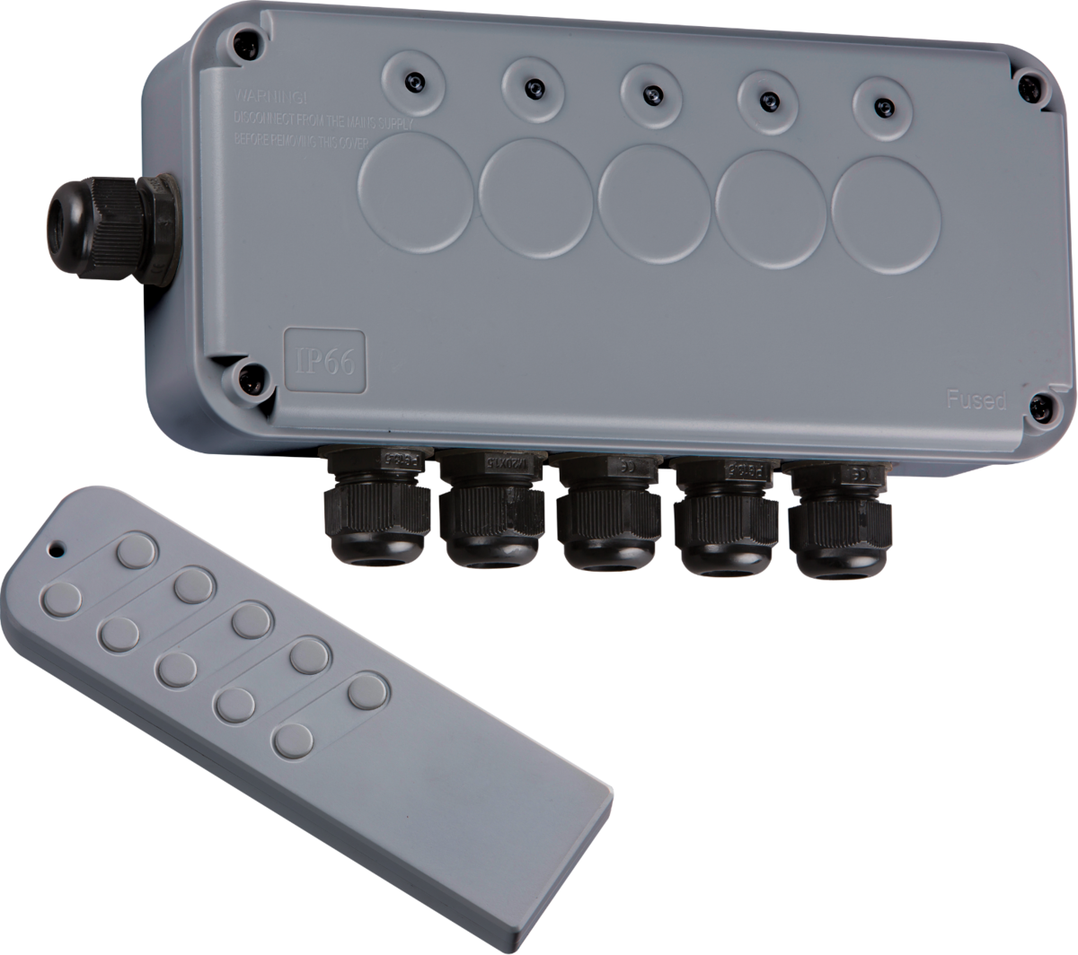 5 Gang Remote Controlled IP66 Weatherproof Outdoor Switch Box