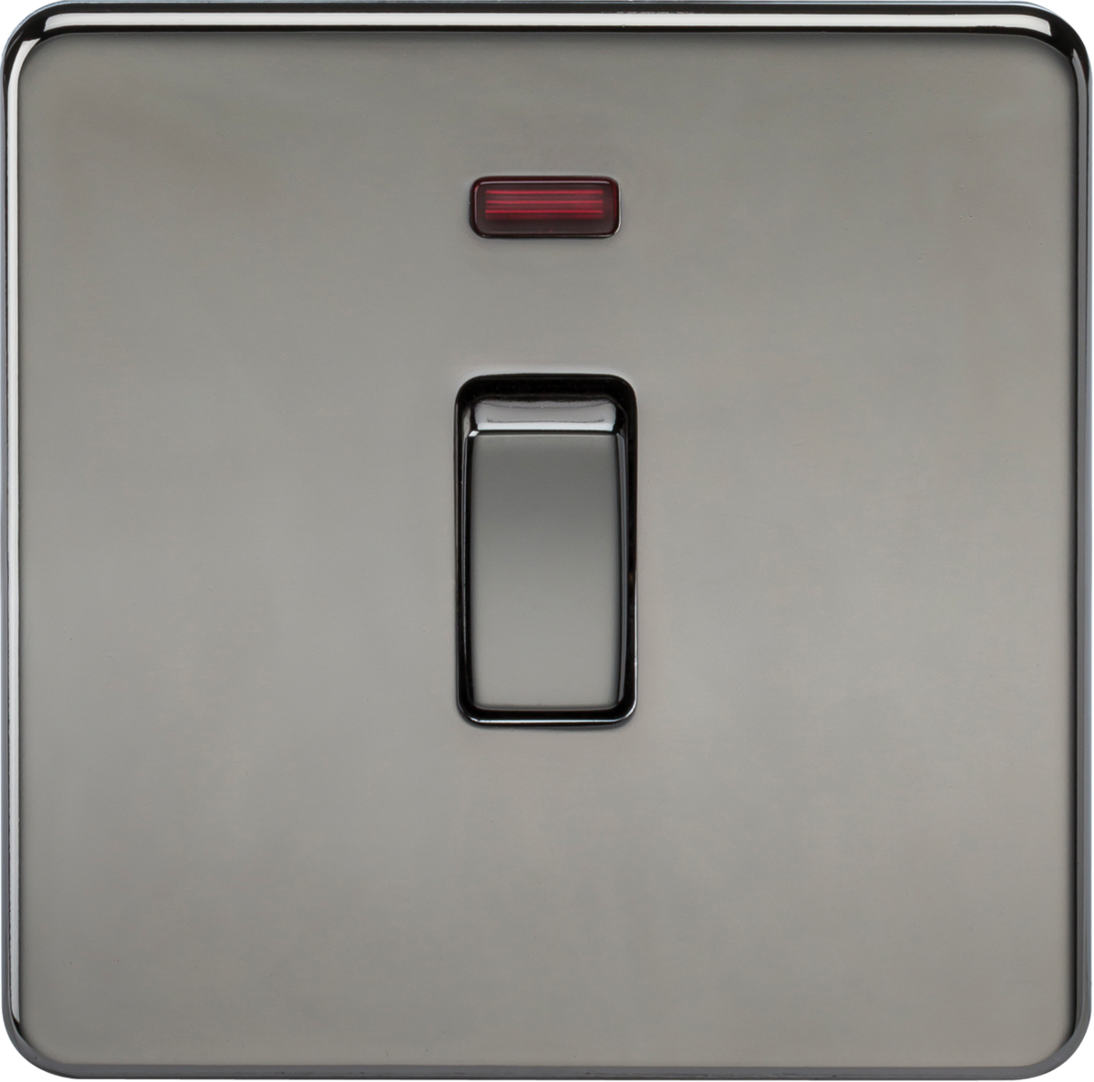 20A 1G DP 230V Screwless Black Nickel Electric Wall Plate Switch with Neon