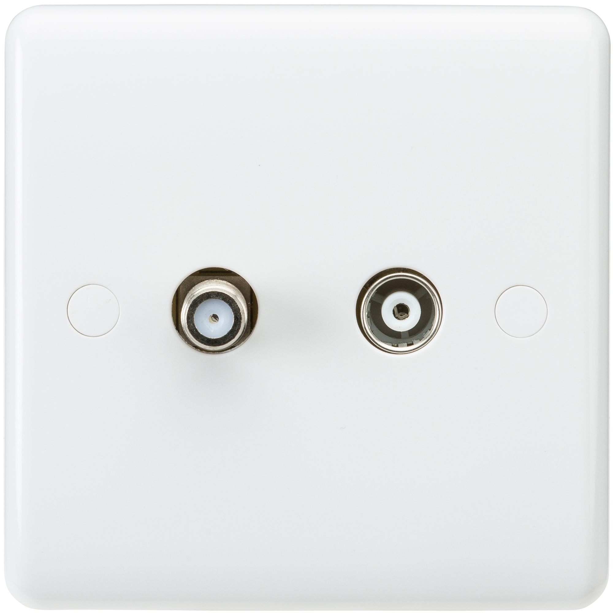 Curved Edge Coax TV and SAT TV Outlet