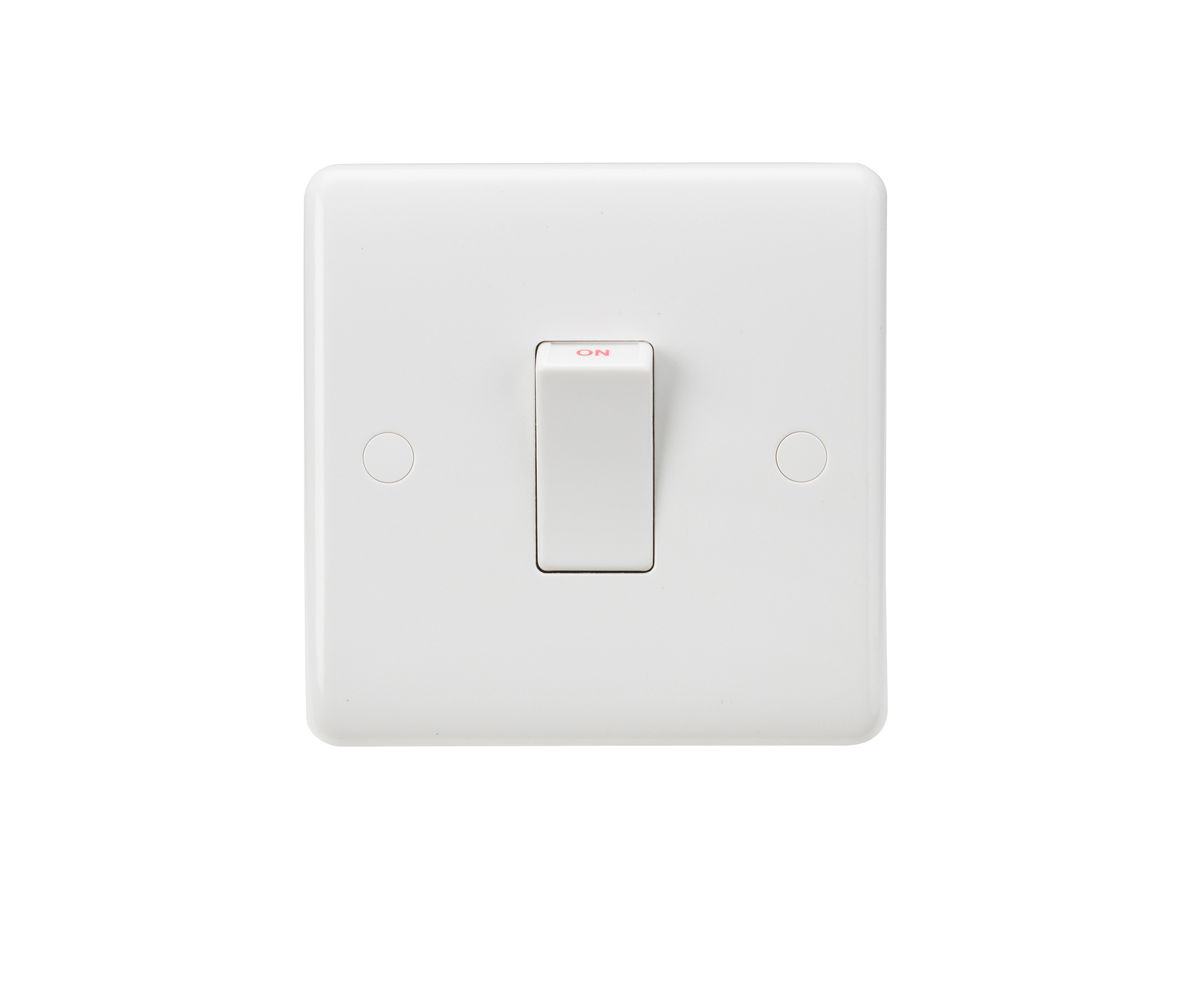 Curved Edge 45A 1G DP Switch (White Rocker)