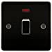 Flat Plate 20A 1G DP switch with neon - gunmetal