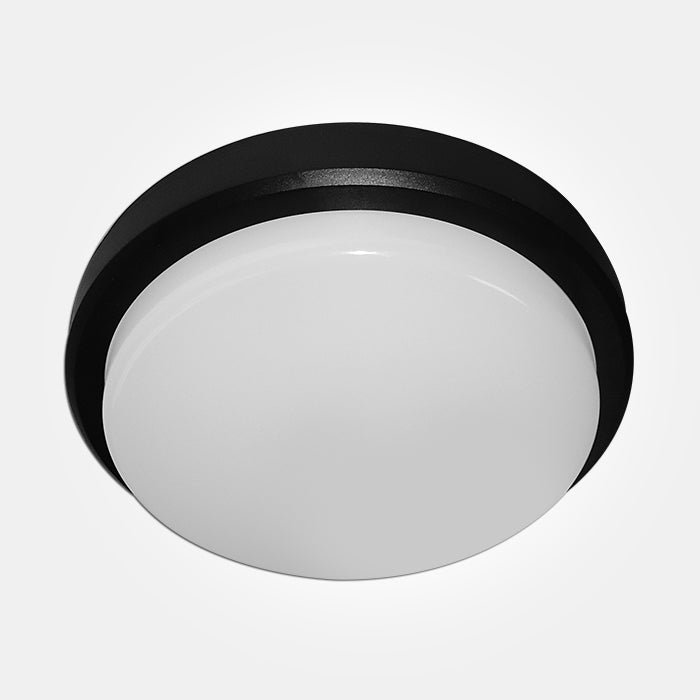 Cassi Range - IP54 8W Circular LED Ceiling/Wall Light With Full Diffuser - Black
