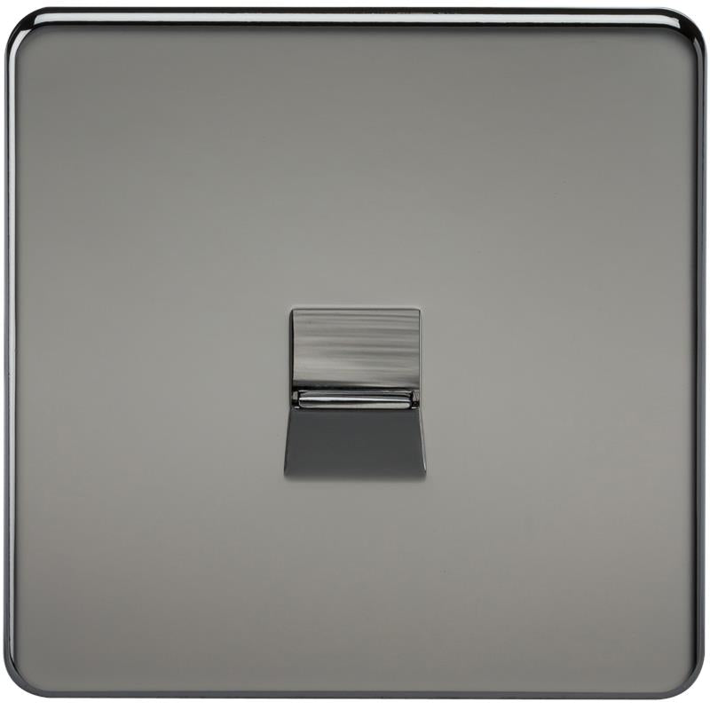 Screwless Black Nickel Telephone Extension Socket