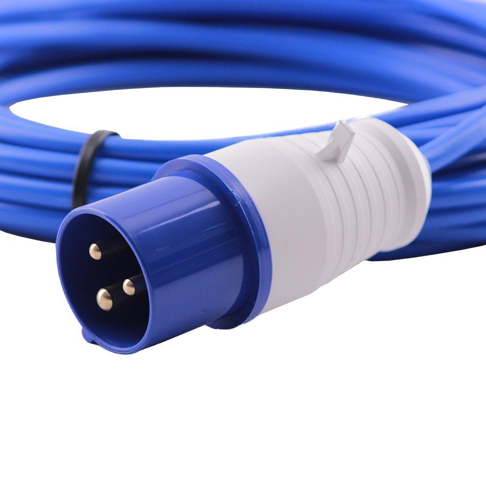 16A Blue Male - 4 Gang Hook Up Cable - 5m