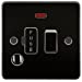Flat Plate 13A switched fused spur unit with neon and flex outlet - gunmetal