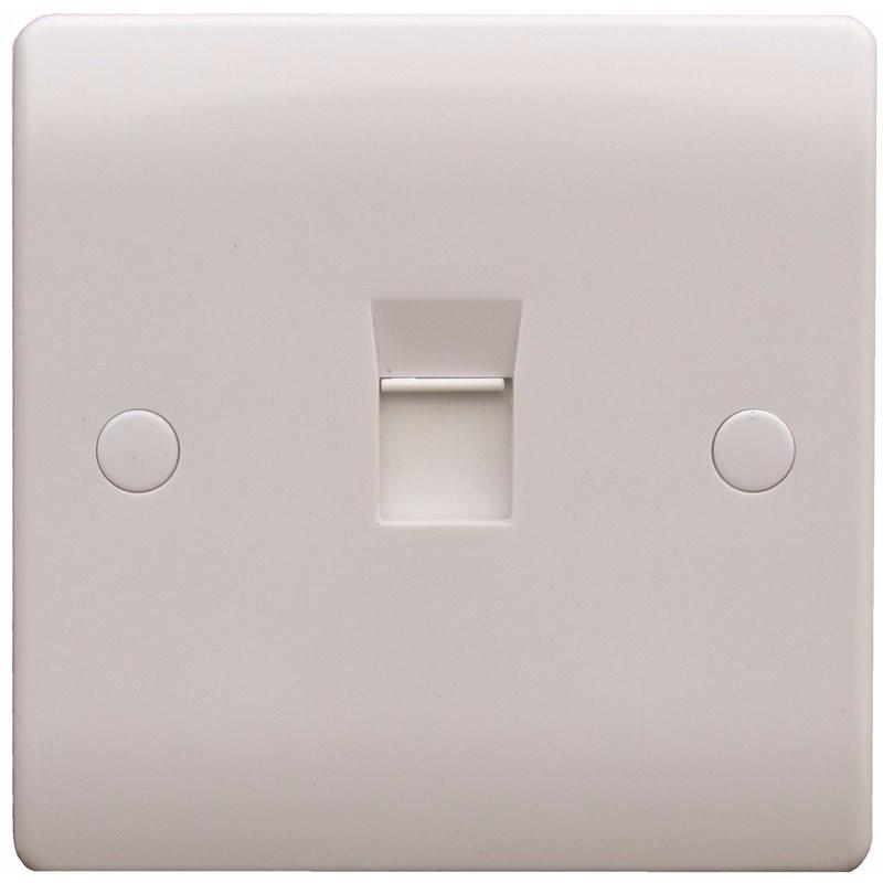 Sline 1 Gang White RJ45 Ethernet Cat 5 6 Modular Connector Network Data Socket