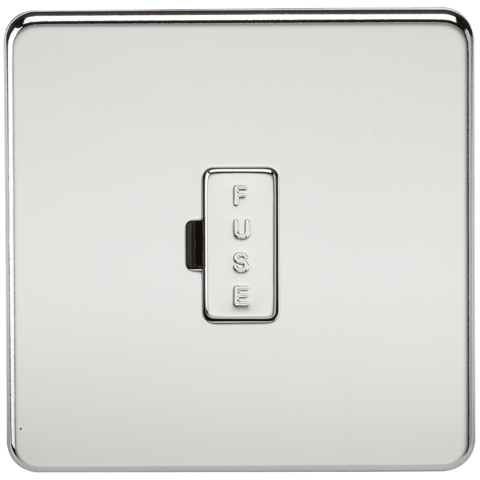 13A Screwless Polished Chrome Fused Spur Connector Unit Wall Plate